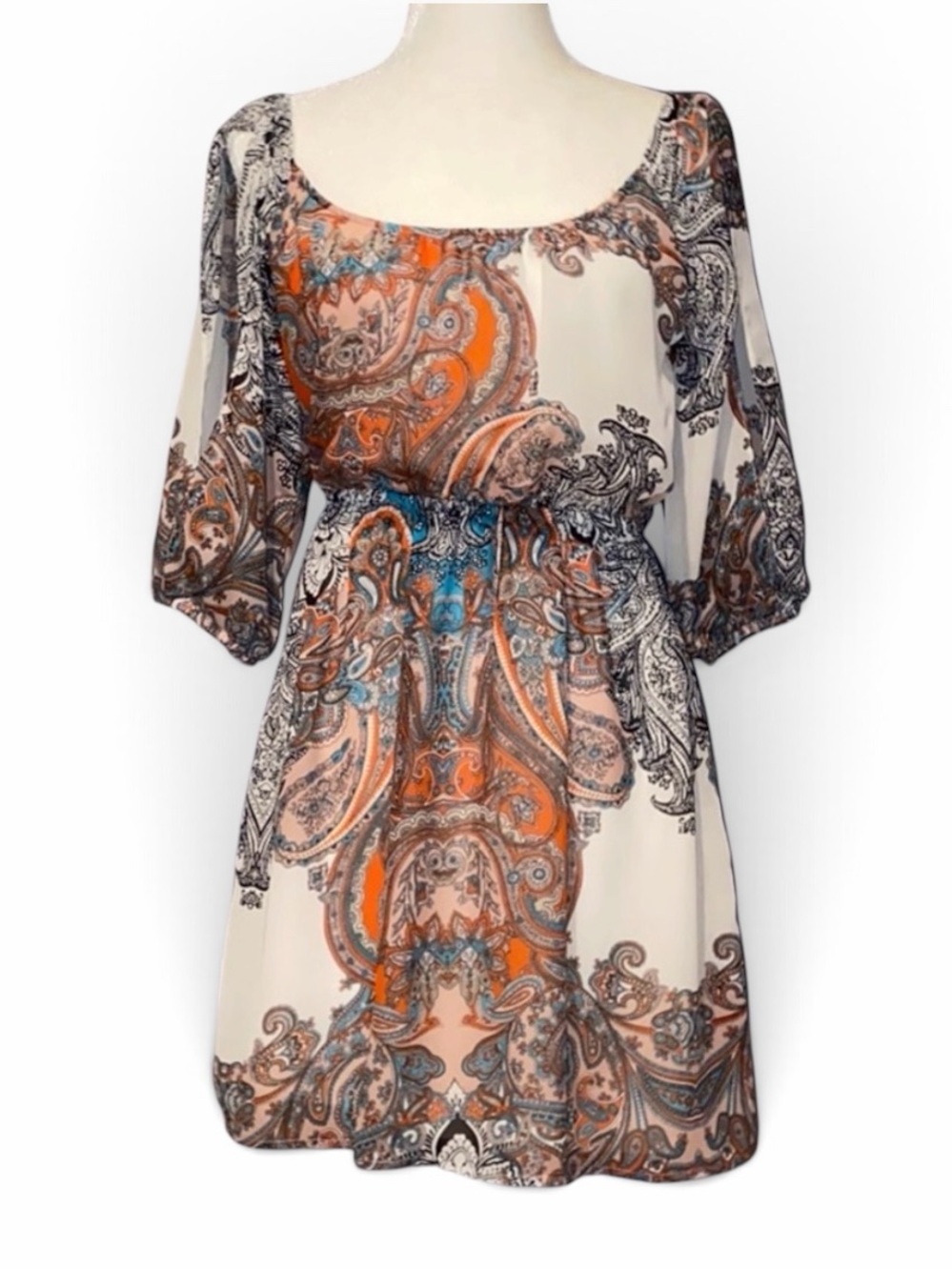Woman's Dina Be Multicolor Long Sleeve Dress Small